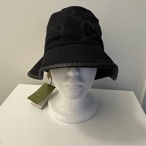 Gucci Black GG  Monogram Bucket Hat size Medium. All Sales Final